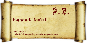 Huppert Noémi névjegykártya